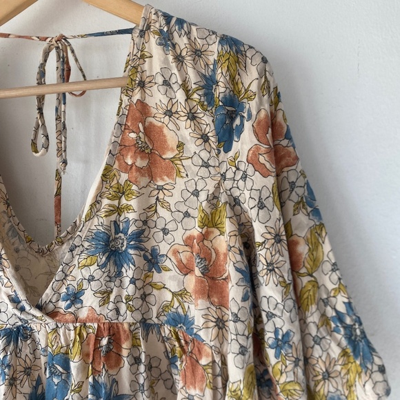 Saltwater LUXE S Floral Peplum Blouse Top - Picture 6 of 10